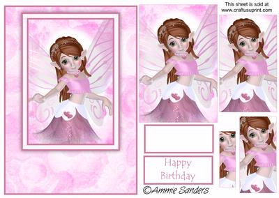 Pink Fairy Card Front Kit