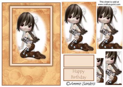 Cute Little Girl Card Front Kit