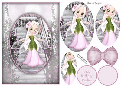 Woodland Princess Fairy Card Front Kit