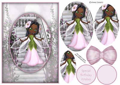 Ethnic Woodland Princess Fairy Card Front Kit
