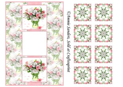 Beautiful Floral Card Front and Tea Bag Tiles