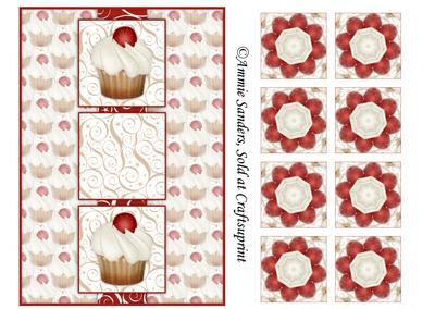 Cup Cake Card Front & Tea Bag Tiles