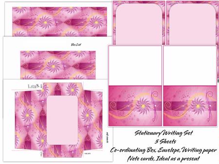 Pink Star Burst Stationary Set