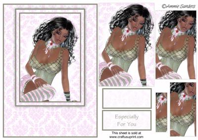 Pretty Ethnic Goth Girl Card Front Kit