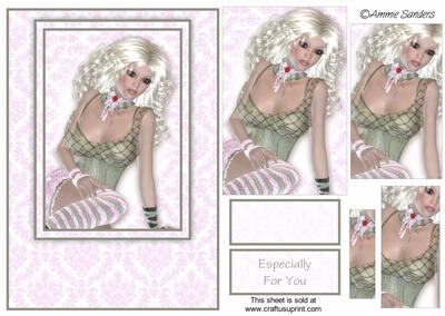 Pretty Goth Girl Card Front Kit