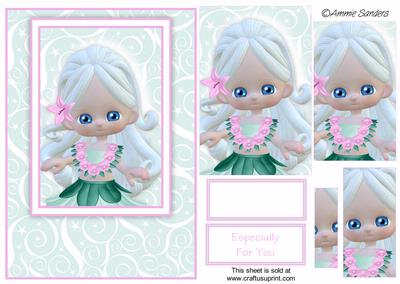 Pretty Little Hula Girl Card Front Kit