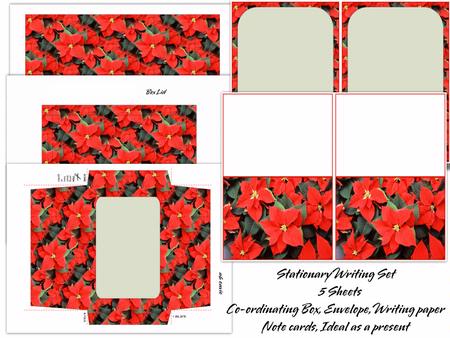 Christmas Poinsettia Stationary Set