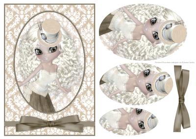 Little Miss Steam Punk Card Front & Decoupage