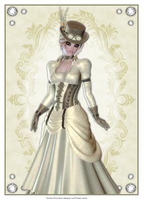 Vintage Steam Punk A4 Card Front / Topper