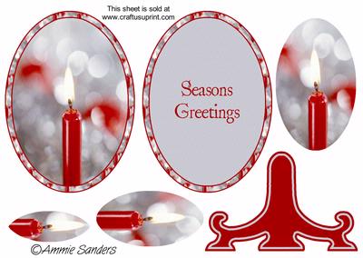 Christmas Candle Plate Card Kit, Seasons Greetings