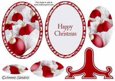 Christmas Baubles Plate Card Kit, Happy Christmas
