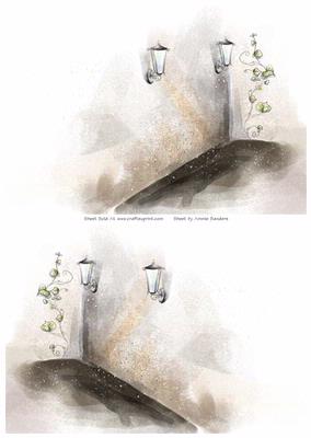 2 A5 Backgrounds for Your Decoupage Ladies & Rubber Stamps