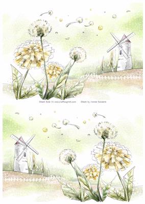 2 A5 Backgrounds for Your Decoupage Ladies & Rubber Stamps