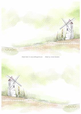2 A5 Backgrounds for Your Decoupage Ladies & Rubber Stamps