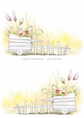2 A5 Backgrounds for Your Decoupage Ladies & Rubber Stamps
