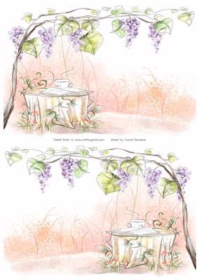 2 A5 Backgrounds for Your Decoupage Ladies & Rubber Stamps