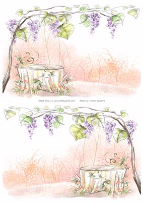 2 A5 Backgrounds for Your Decoupage Ladies & Rubber Stamps