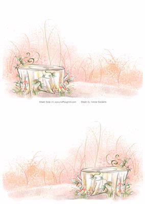 2 A5 Backgrounds for Your Decoupage Ladies & Rubber Stamps