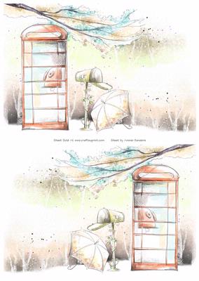 2 A5 Backgrounds for Your Decoupage Ladies & Rubber Stamps