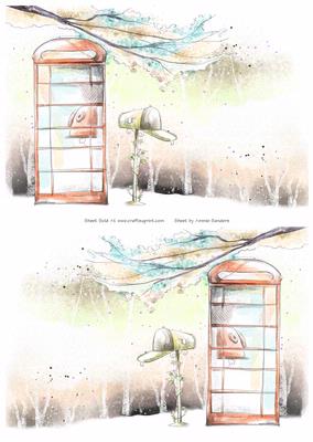 2 A5 Backgrounds for Your Decoupage Ladies & Rubber Stamps