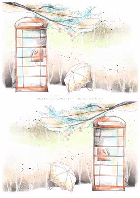 2 A5 Backgrounds for Your Decoupage Ladies & Rubber Stamps