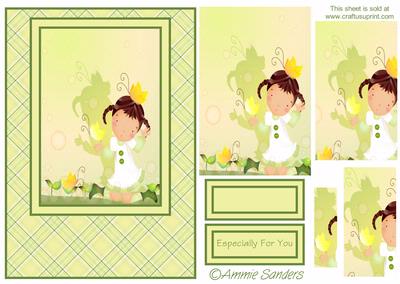 Daisy May Chasing Butterflies A5 Card Front