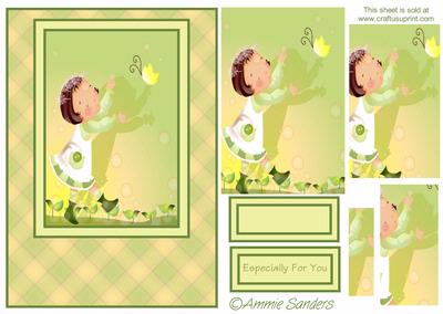 Daisy May Chasing Butterflies A5 Card Front