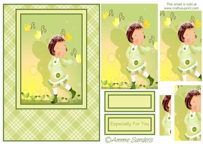 Daisy May Chasing Butterflies A5 Card Front