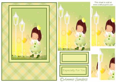 Daisy May Chasing Butterflies A5 Card Front