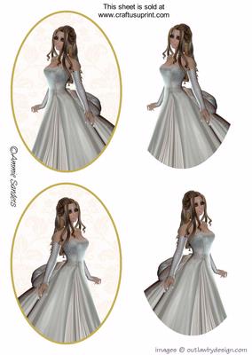 Beautiful Bride Oval Toppers
