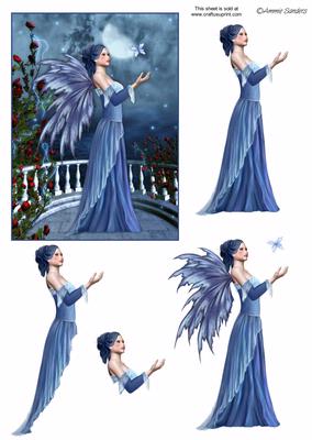Beautiful Blue Fairy Step by Step
