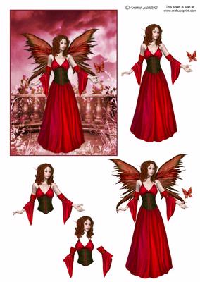 Beautiful Red Fairy Step by Step