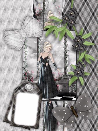 Beautiful Lady in Black 6 Page Kit