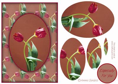 Tulips Entwined Card Front Kit