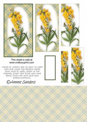 Pretty Yellow Floral Dl Card Kit