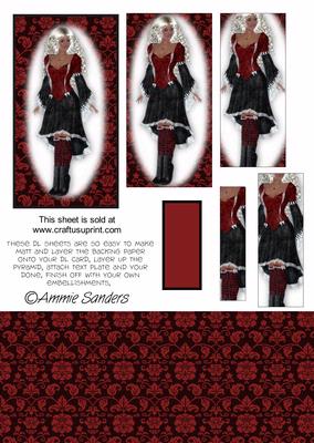 Pretty Blonde Haired Ethnic Gothic Girl Dl Card Kit