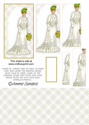 Fashionable Vintage Lady in Cream Dl Card Kit
