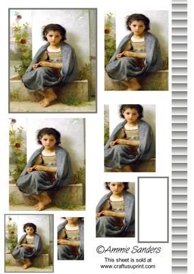 Pretty Girl Wrapped in a Blue Shawl