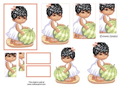 Little Girl with a Melon Pyramid Sheet