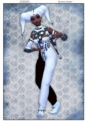 Pretty Ethinic Harlequin in Blue and Black A4 Topper