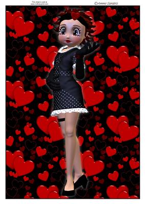 Super Cute Betsy, Valentine A4 Topper