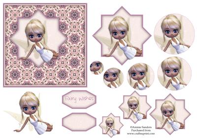 Pretty Fairy Card Front , Decoupage & Toppers