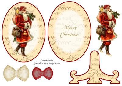 Vintage Santa Plate Card & Stand