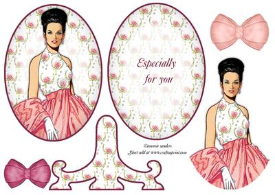 Fashion Lady Plate Card & Stand