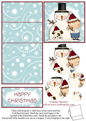 Snowman & Little Boy Christmas Easel Card