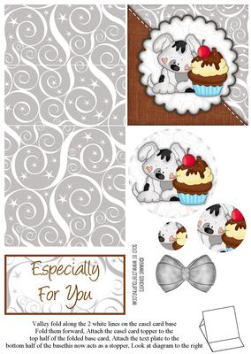 Sweet Little Puppy & Cup Cake Easel Card
