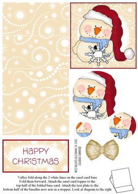 Little Christmas Snowman Easel Card
