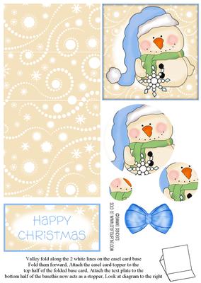 Little Christmas Snowman Easel Card