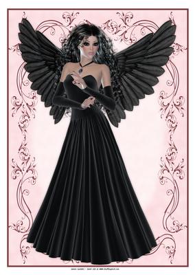 Beautiful Dark Fairy / Angel A4 Topper
