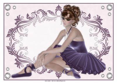 Beautiful Ballerina in Purple A4 Topper